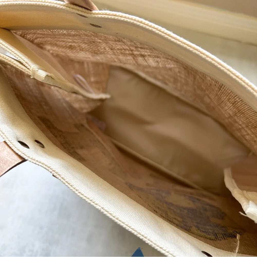 NWT Brighton Love the Earth Jute Tote with Leather Handles